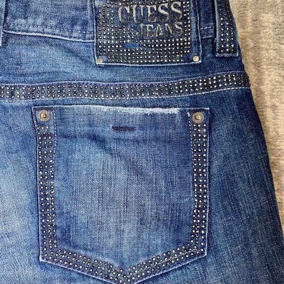 Guess Jean Shorts w Bling - Picture 5 of 7